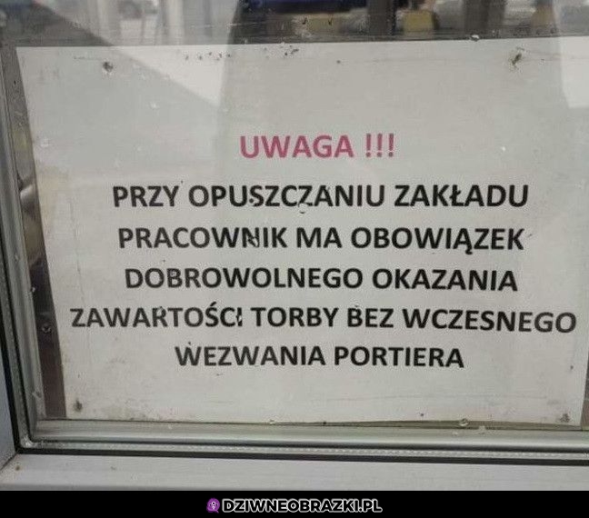 Nie ma wynoszenia
