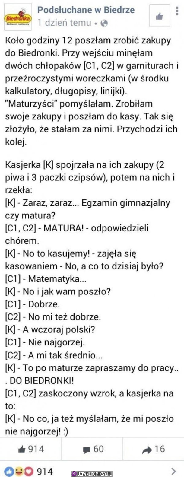 Ciakawa historia podsłuchana w Biedrze