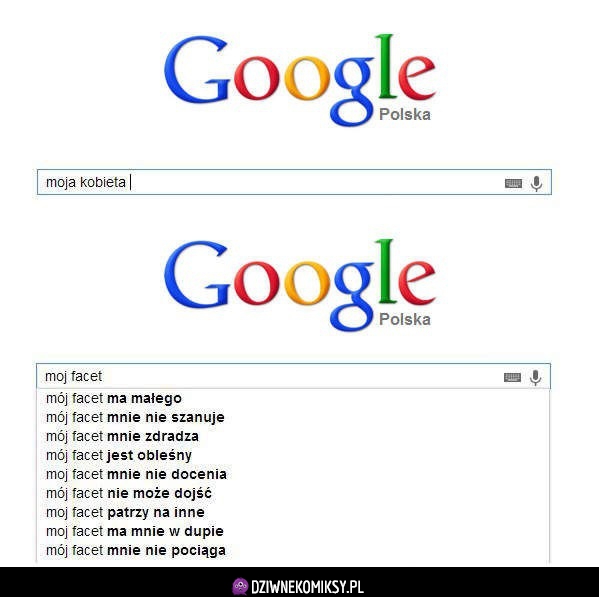 Google nie lubi facetów