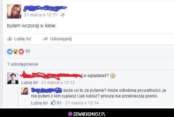 Typowa laska na fejsie