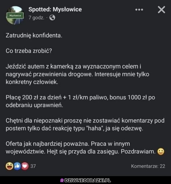 Dość nietypowa oferta pracy
