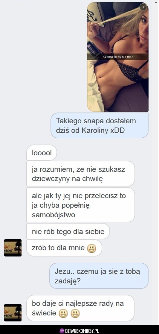 Dostał seksownego snapa od koleżanki