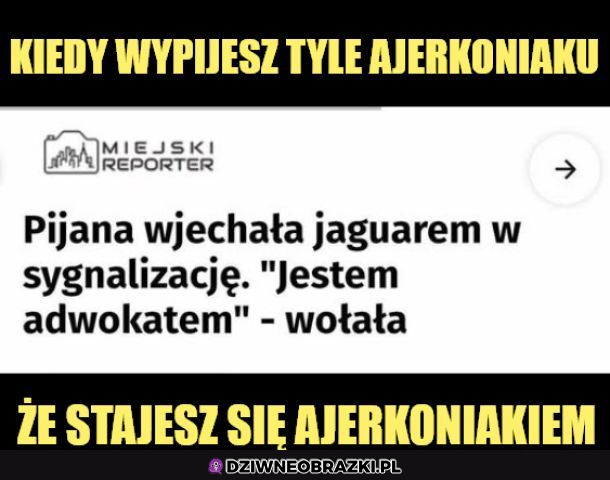 Za dużo ajerkoniaku