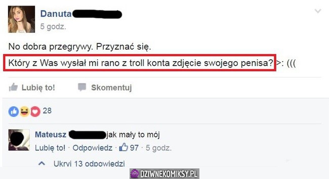 Ktoś wysłał jej zdjęcie penisa