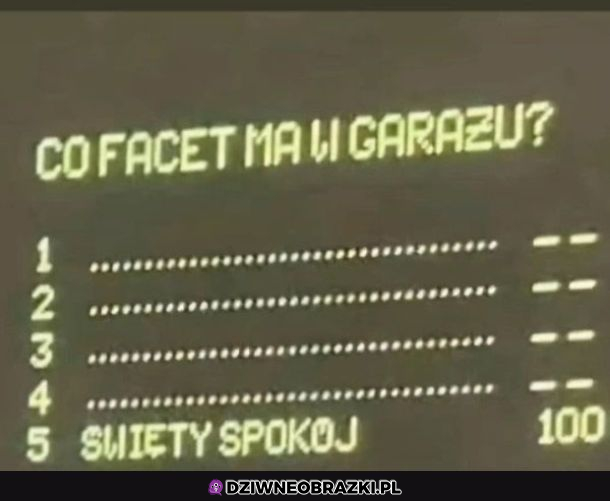 Co facet ma w garażu?