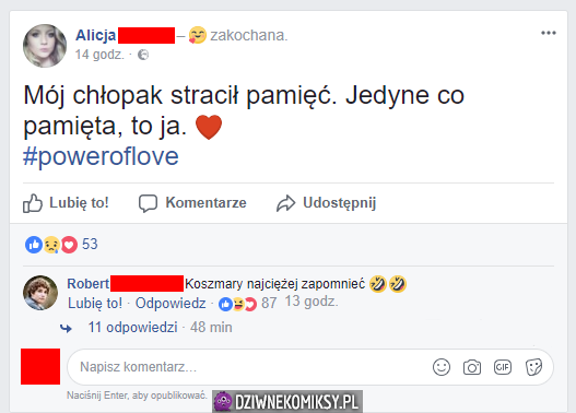 Jej chłopak stracił pamięć, wstawiła status i stało się TO!