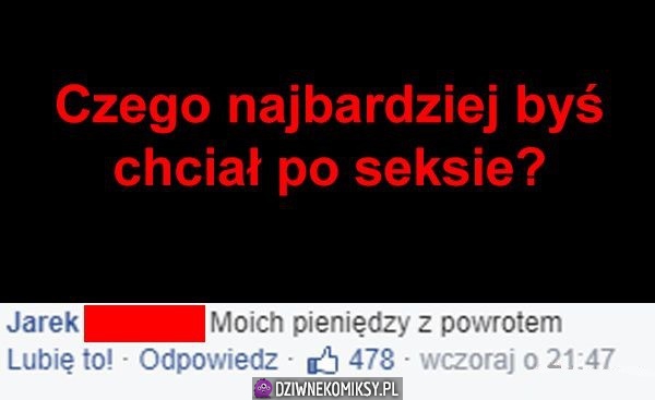 Czego chcesz po seksie?