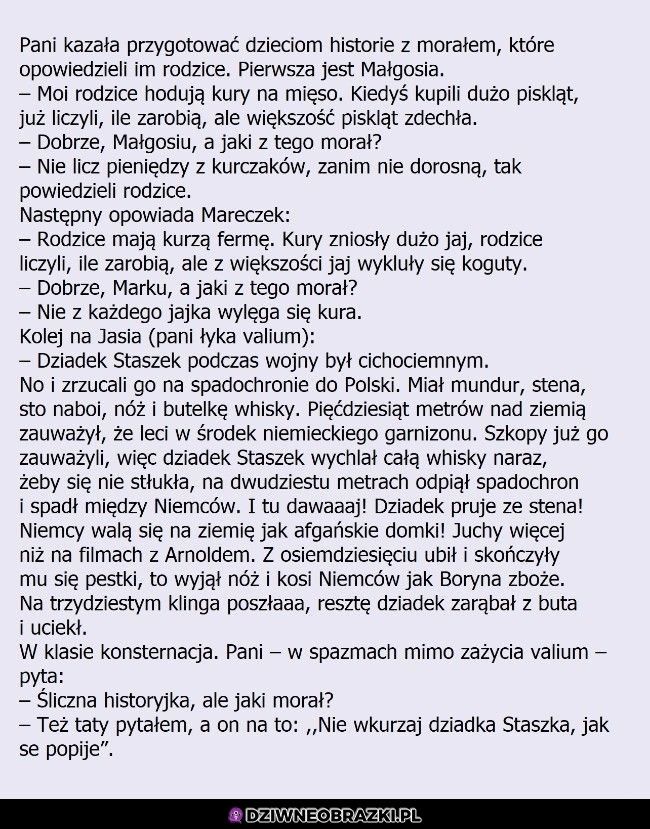 Historia z morałem